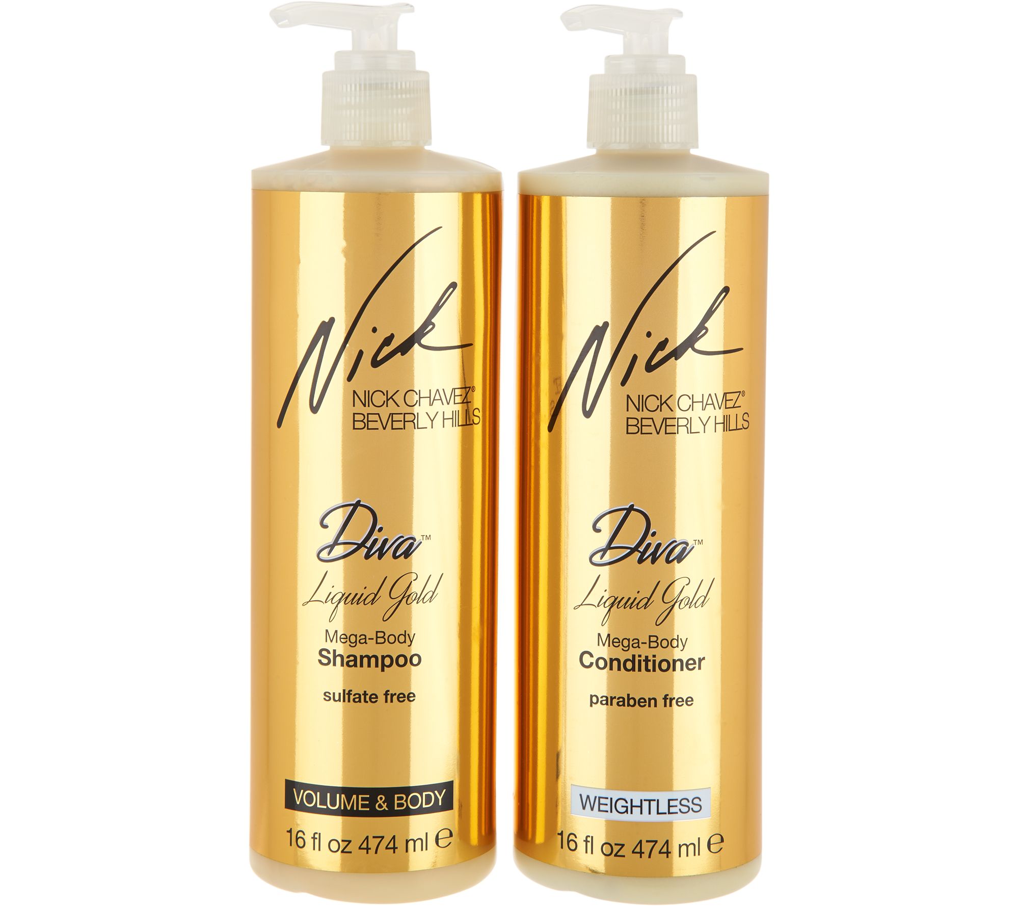 Nick Chavez Diva Liquid Gold 16 Oz Shampoo Conditioner Page 1