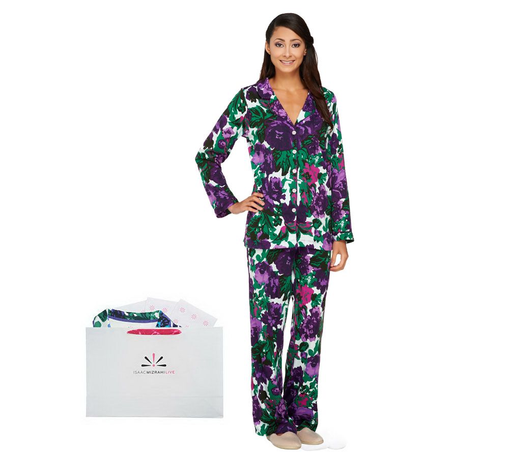 Isaac Mizrahi Live! Floral Printed Pajama Set Page 1 —