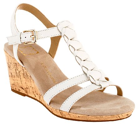  Liz Claiborne New York Leather Wedges with Braid Design - A263702