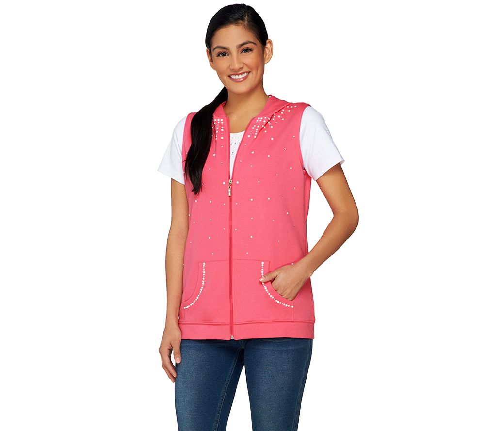 Quacker Factory Pearl Vest & Short Sleeve Tshirt Set Page 1 —