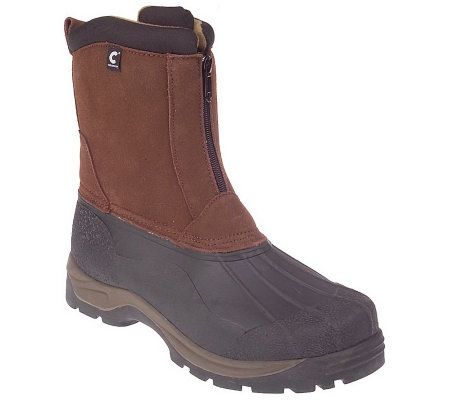 ComforTemp Men's Water Resistant Suede Boots w/ Rubber Outsole - Page 1 â QVC.com