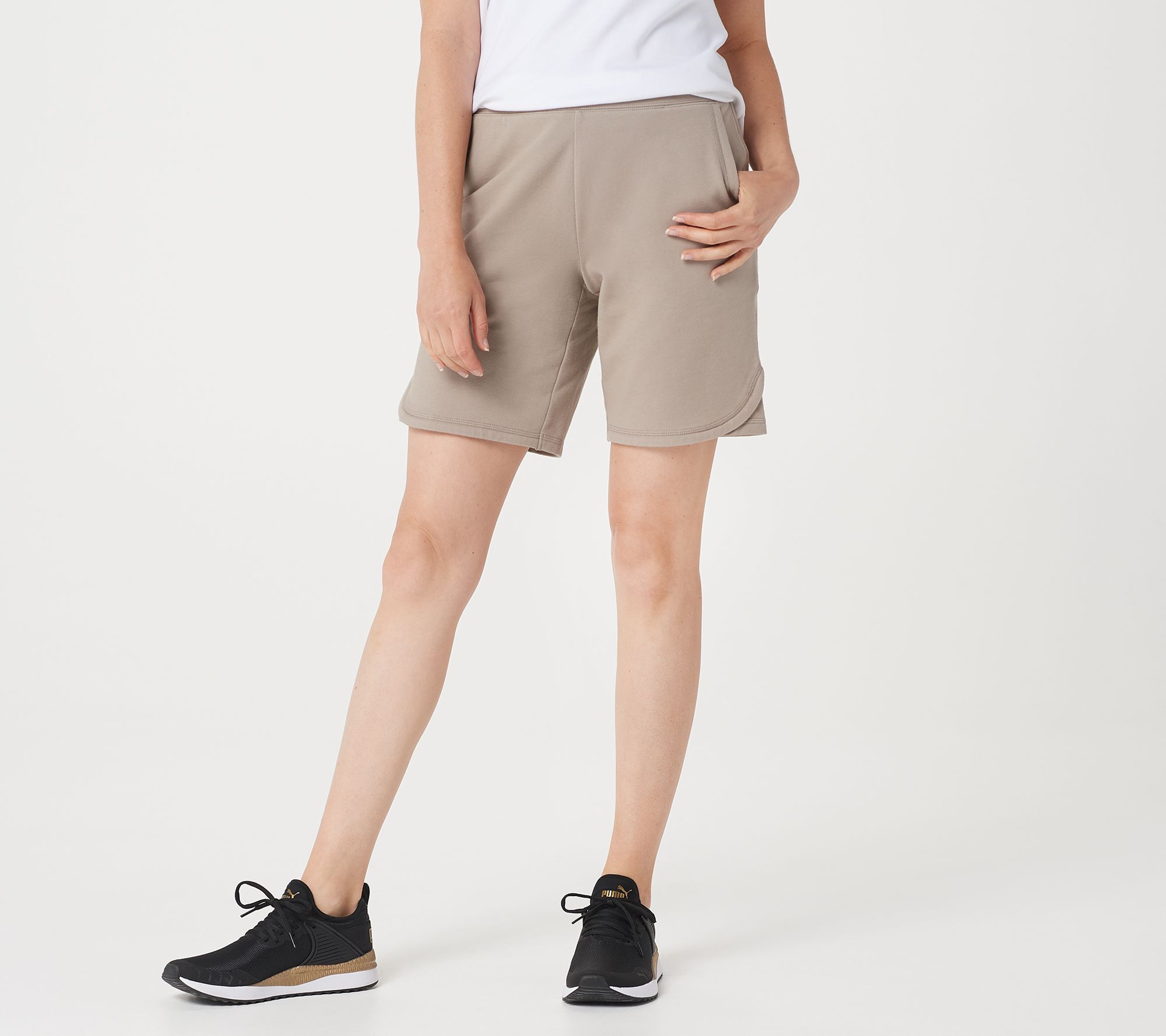 Denim & Co. Active French Terry Shorts with Stitch Details Page 1