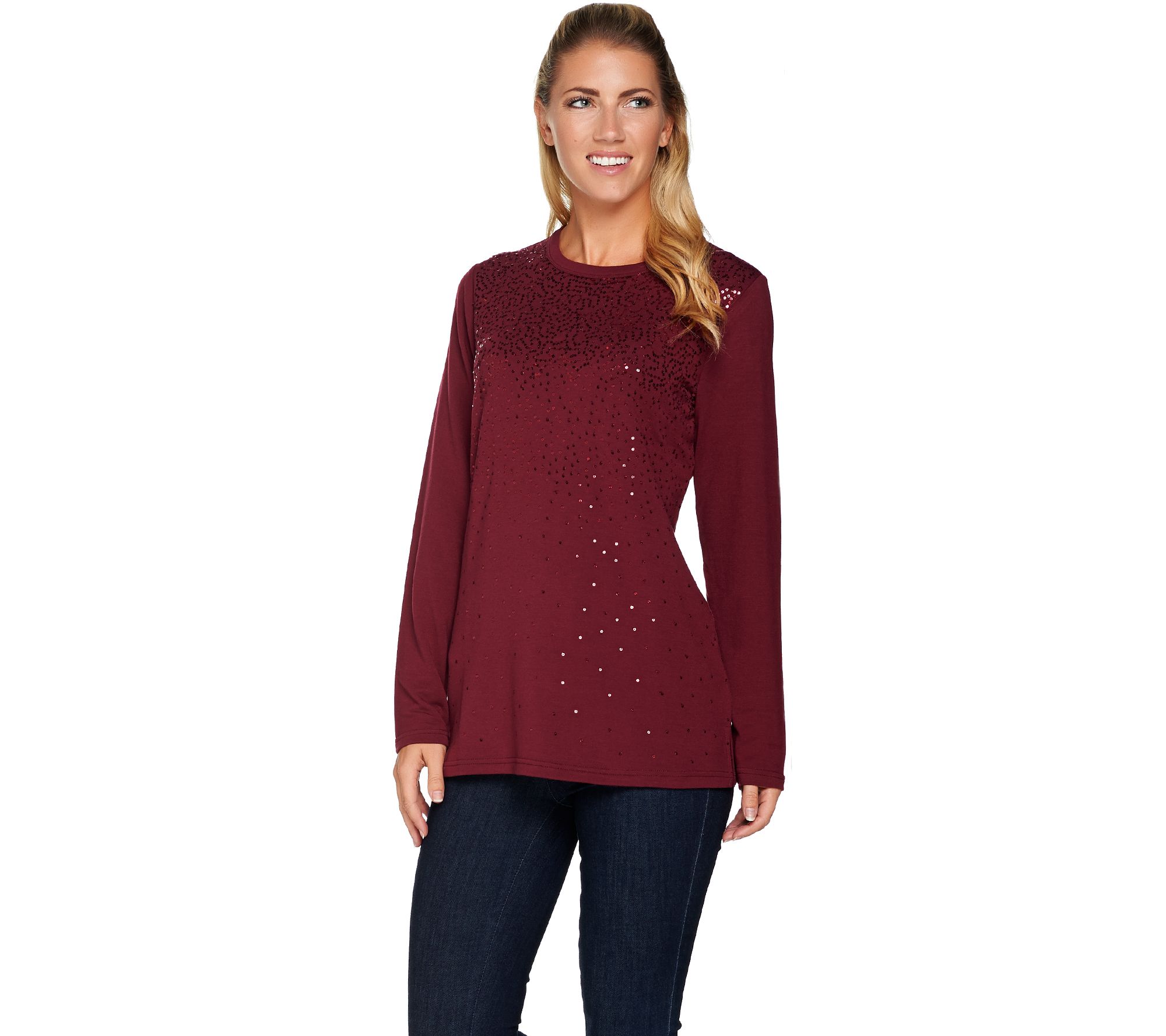 qvc sequin tops