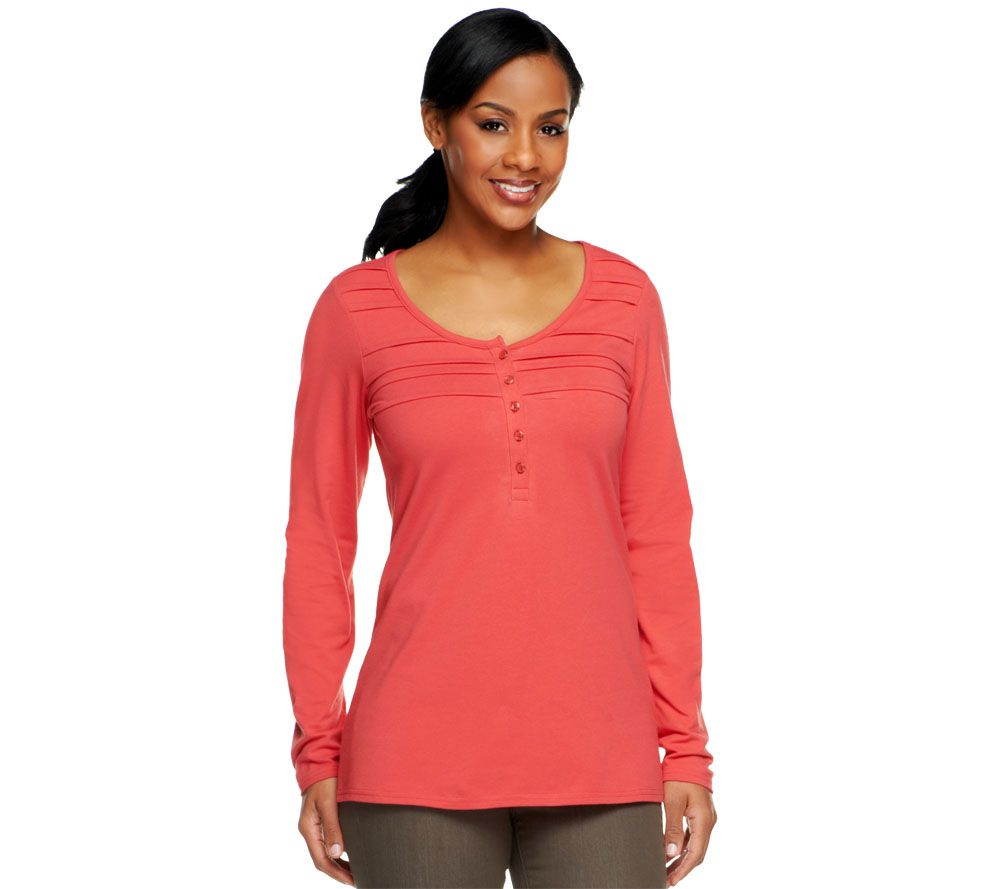Liz Claiborne New York Long Sleeve TShirt w/Soft Pleats Page 1 —