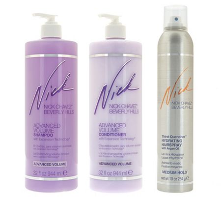 Nick Chavez Advanced Volume 32oz Shampoo & Conditioner w/ Hairspray