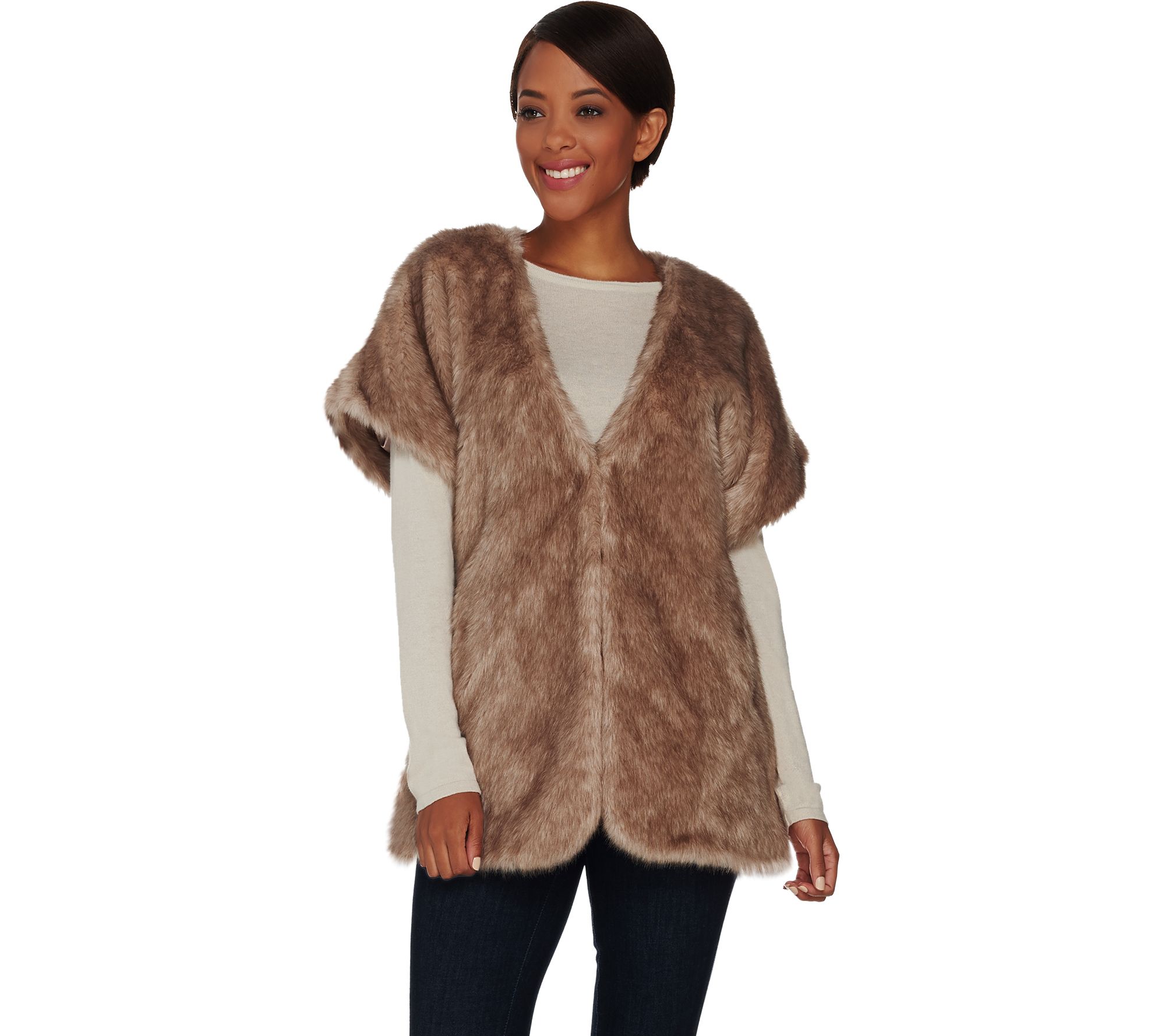 G.I.L.I. Faux Mink Short Sleeve Vest Page 1 —