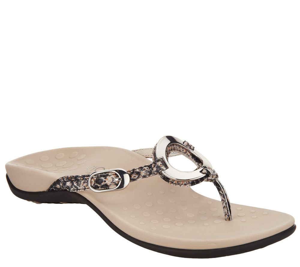 Vionic w/ Orthaheel Leather Thong Sandals - Karina