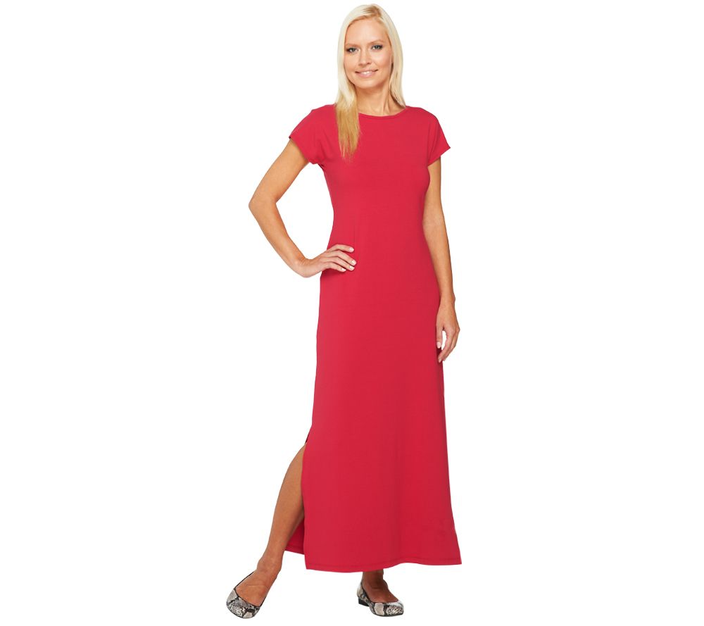 Women with Control Petite Cotton Jersey Reversible Maxi Dress Page 1