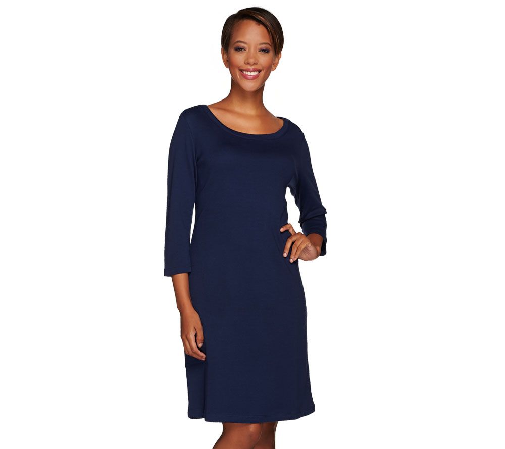 Isaac Mizrahi Live! Essentials 3/4 Sleeve Knit Dress Page 1 —