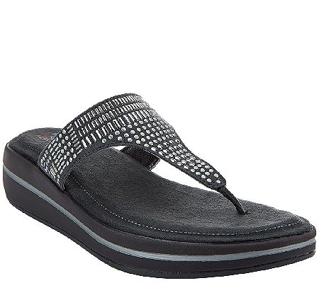 Skechers Studded Thong Sandals with Memory Foam - Studly