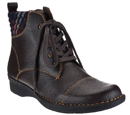 Clarks Leather Ankle Boots with Flannel Detail - Whistle Bea