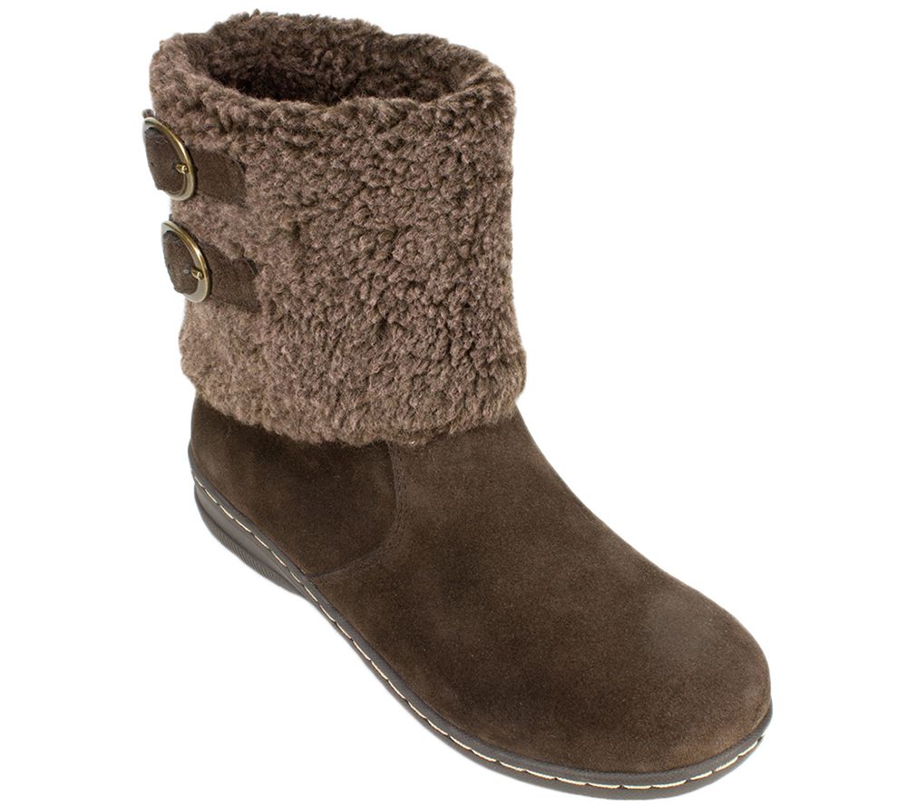 White Mountain Suede Leather Winter Boots Frosted —