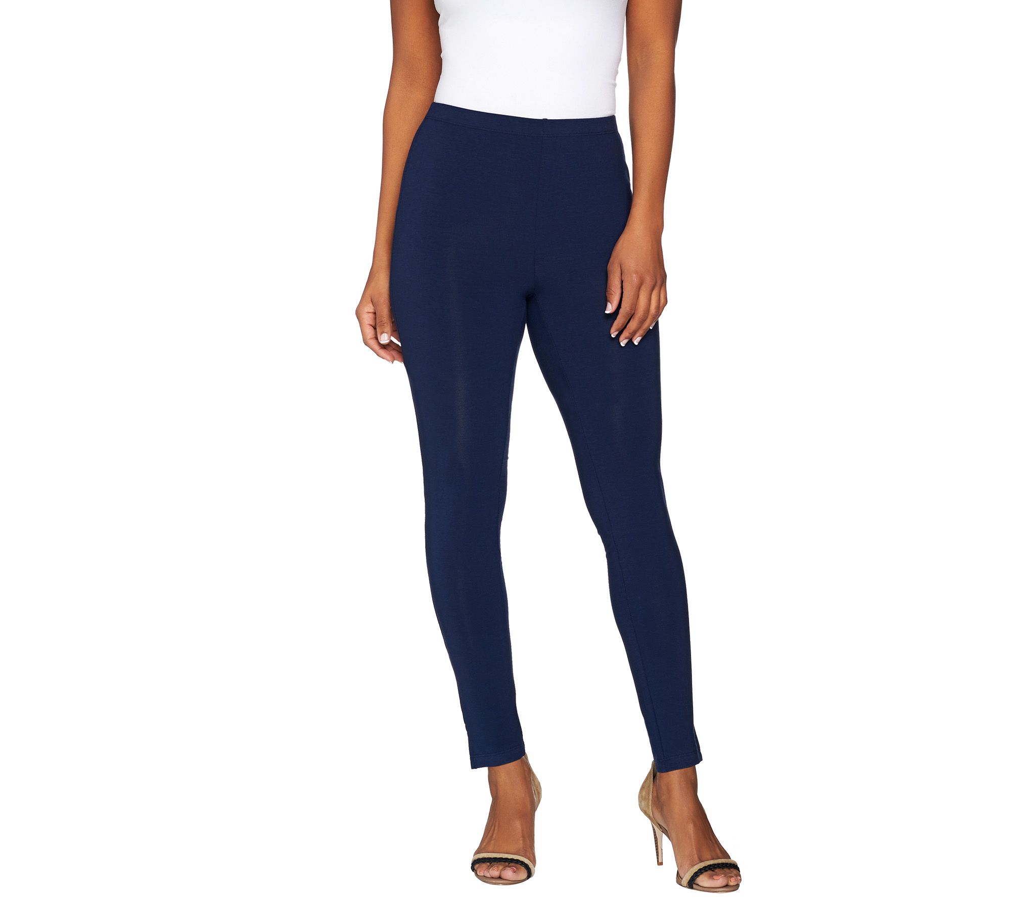 Susan Graver Weekend Cotton Modal Leggings with Side Slits Page 1