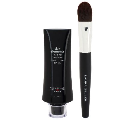 Laura Geller Skin Elements Liquid Veil Foundation SPF 25 w/Brush - A240537