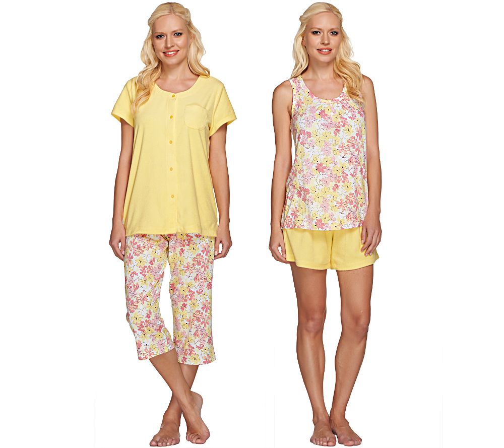 Carole Hochman Delicate Aurora Cotton Jersey 4Piece Pajama Set Page