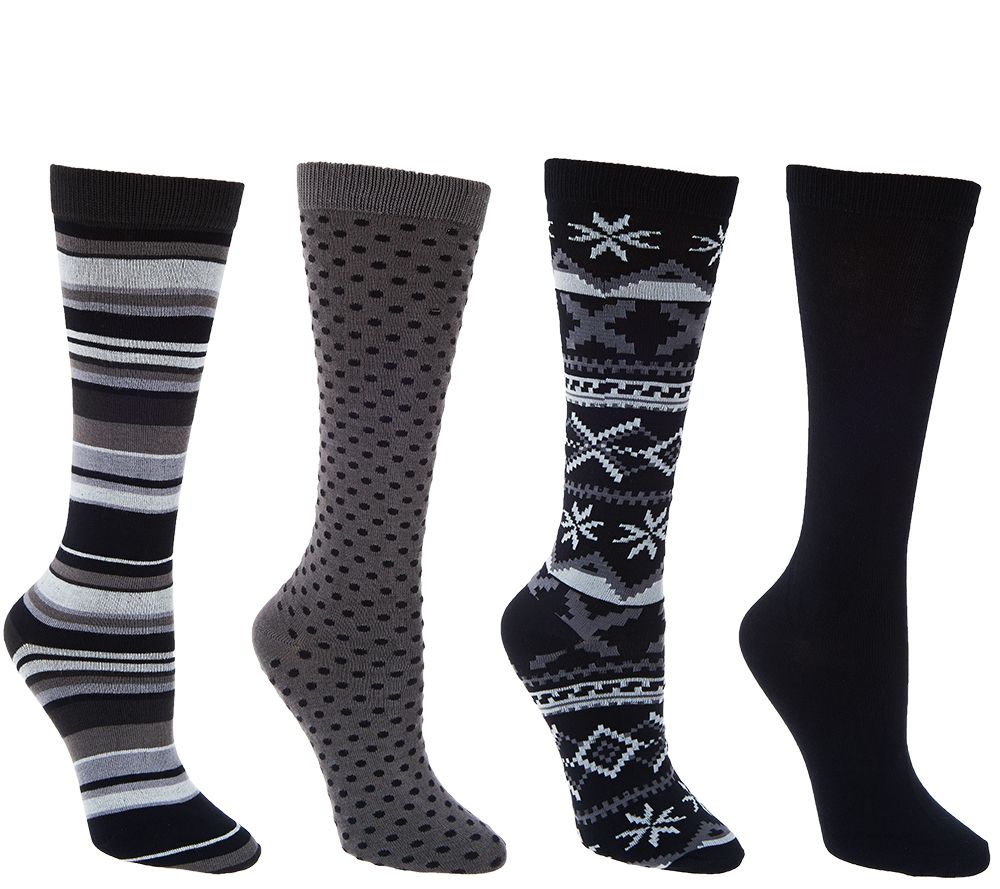 MUK LUKS 4 Pairs Patterned Trouser Socks Page 1 —