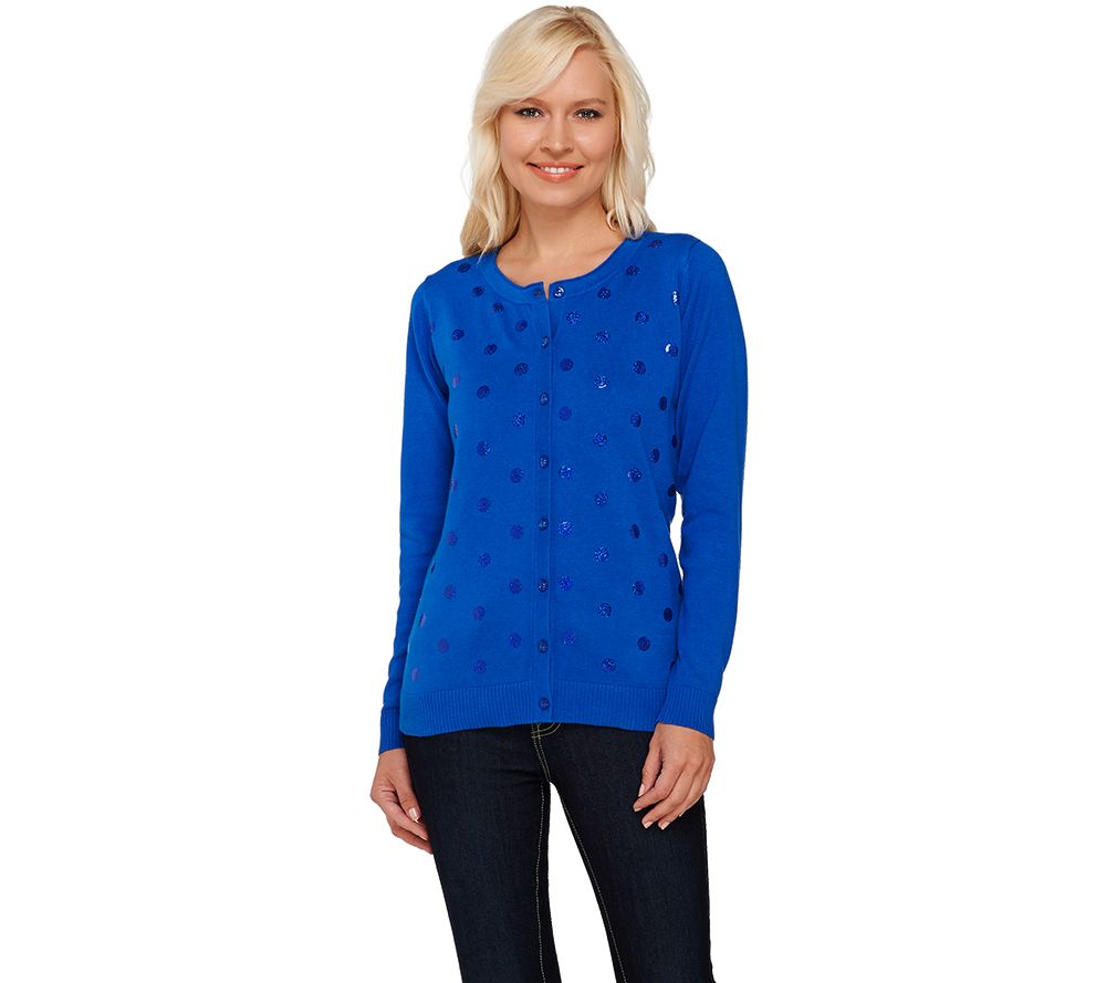 "As Is" Quacker Factory Party Sequin Cardigan Sweater —