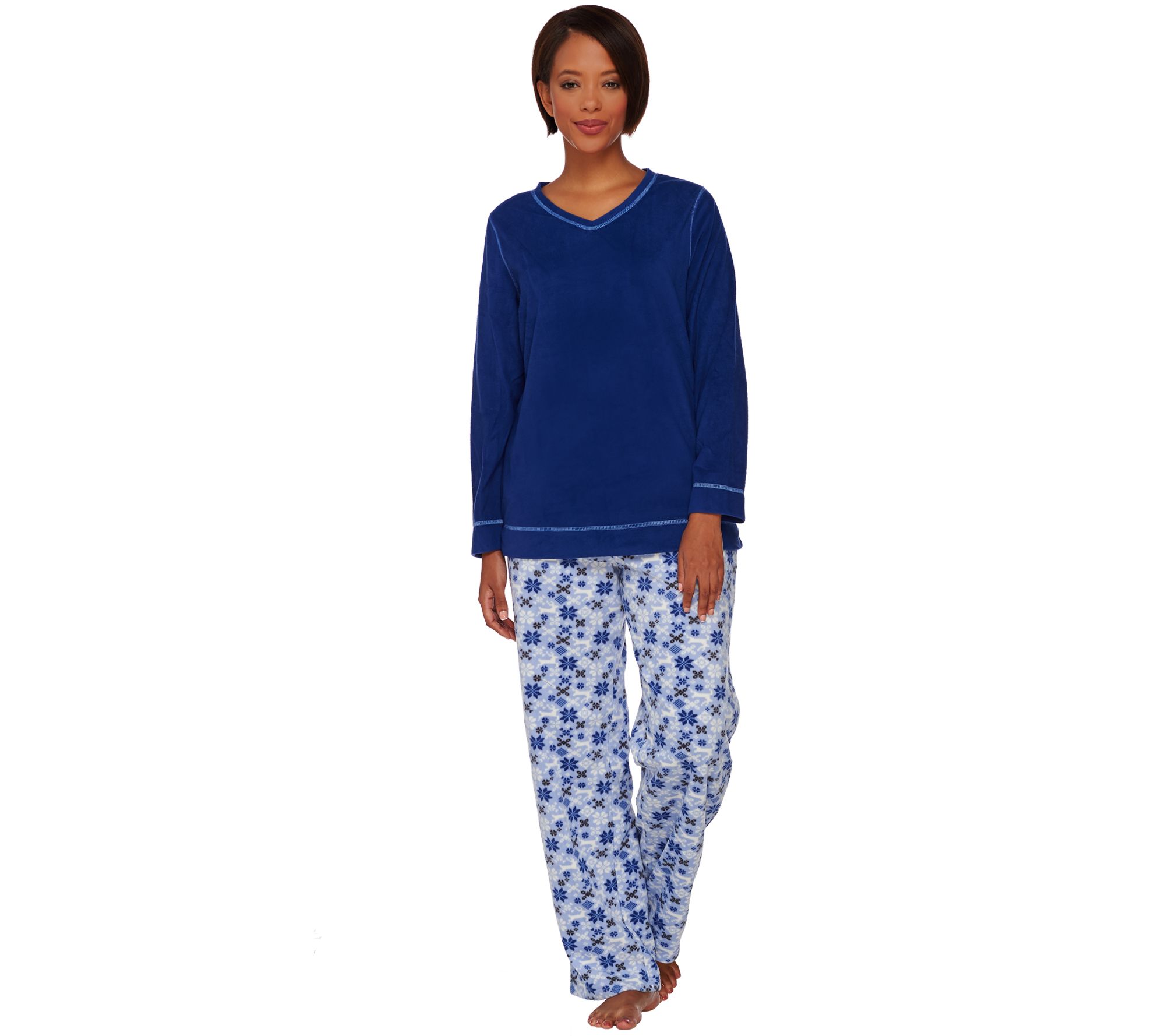 Stan Herman Novelty Micro Fleece Pajama Set - Page 1 — QVC.com