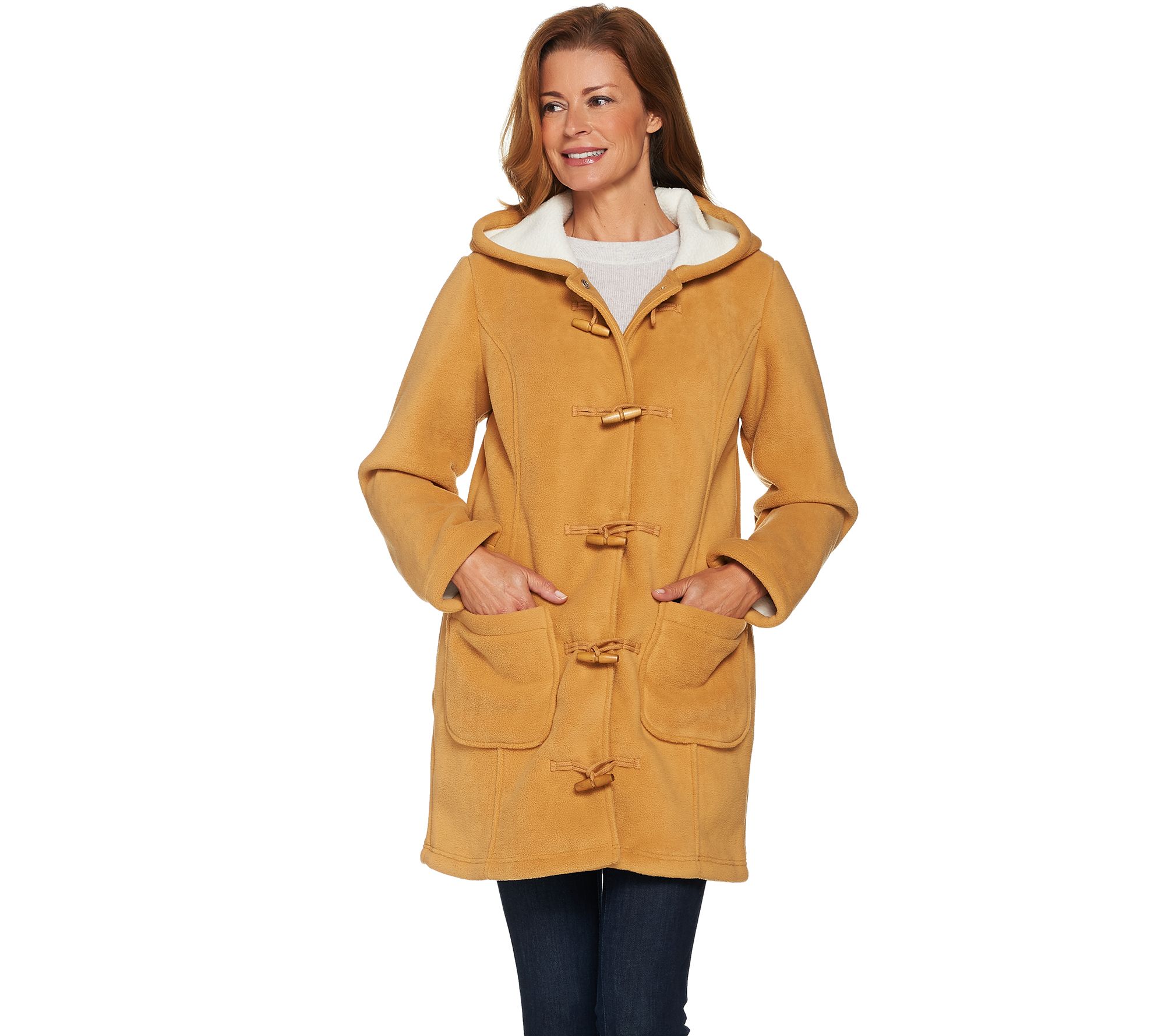 Denim & Co. Long Sleeve Toggle Jacket with Hood Page 1 —