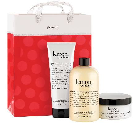 philosophy lemon custard luxurious body polish,bath gel & body souffle