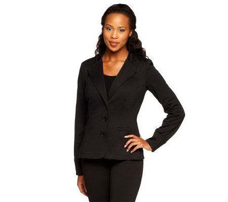 Linea by Louis DellOlio Ponte Knit Blazer with Hood - A237551