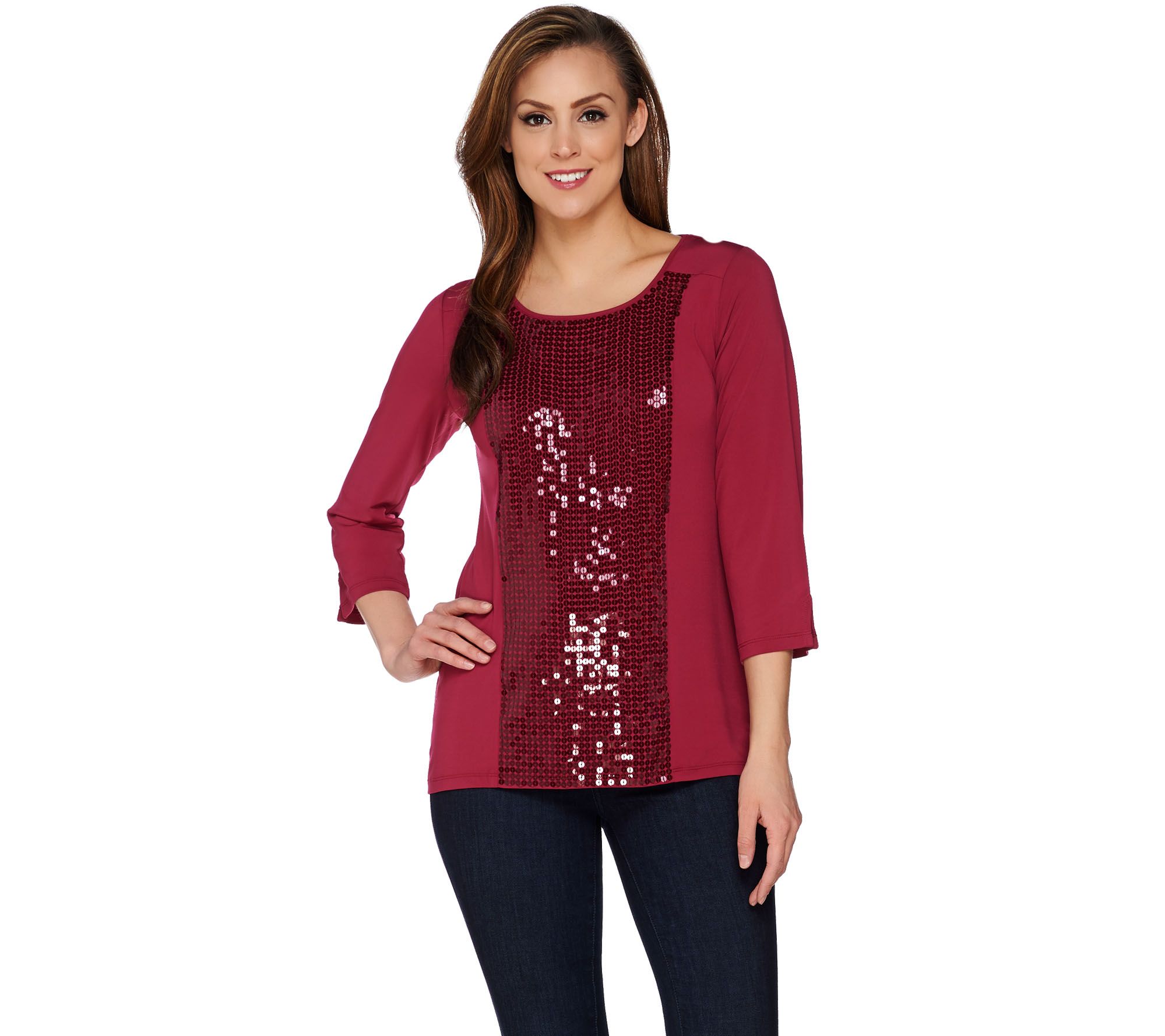 qvc sequin tops