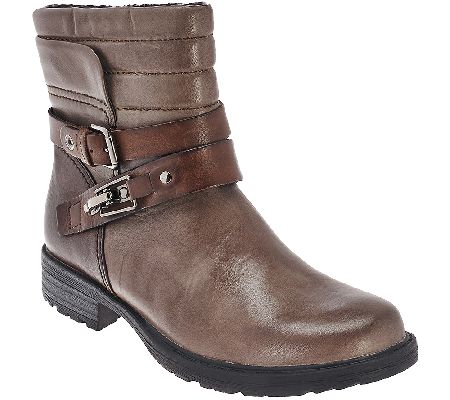 boots earth buckle leather ankle qvc pepperidge