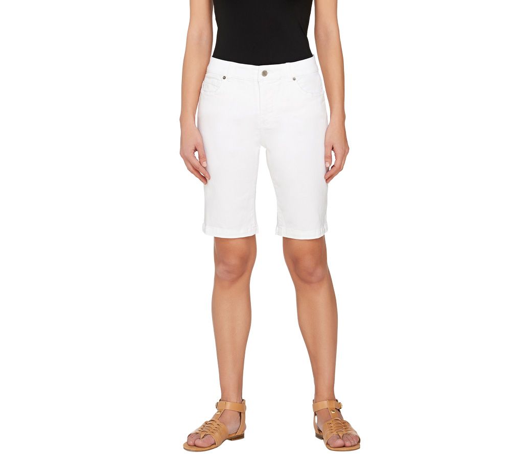 Women with Control White Denim Bermuda Shorts Page 1 —