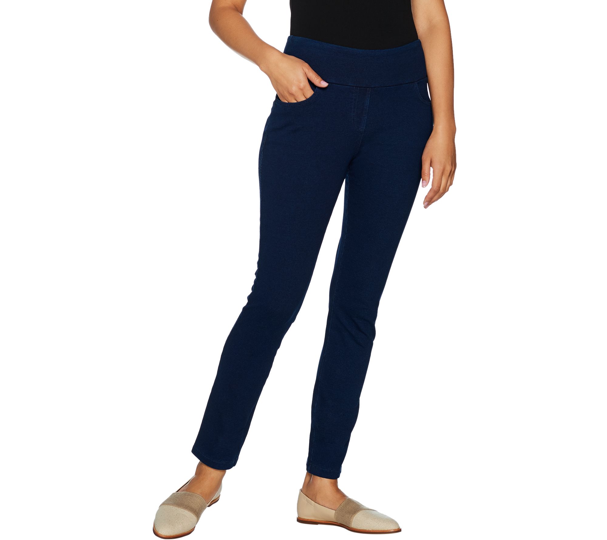 Denim & Co. Active Stretch Ankle Pants with Pockets —