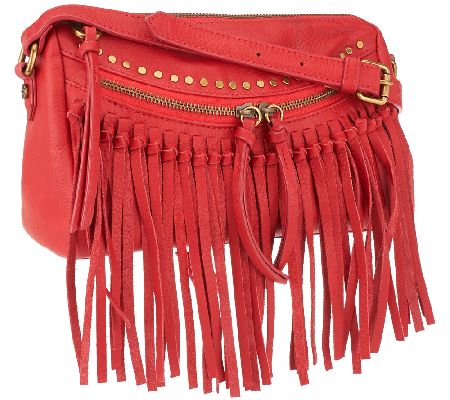 Joelle Hawkens by Treesje Leather Metro Fringe Crossbody