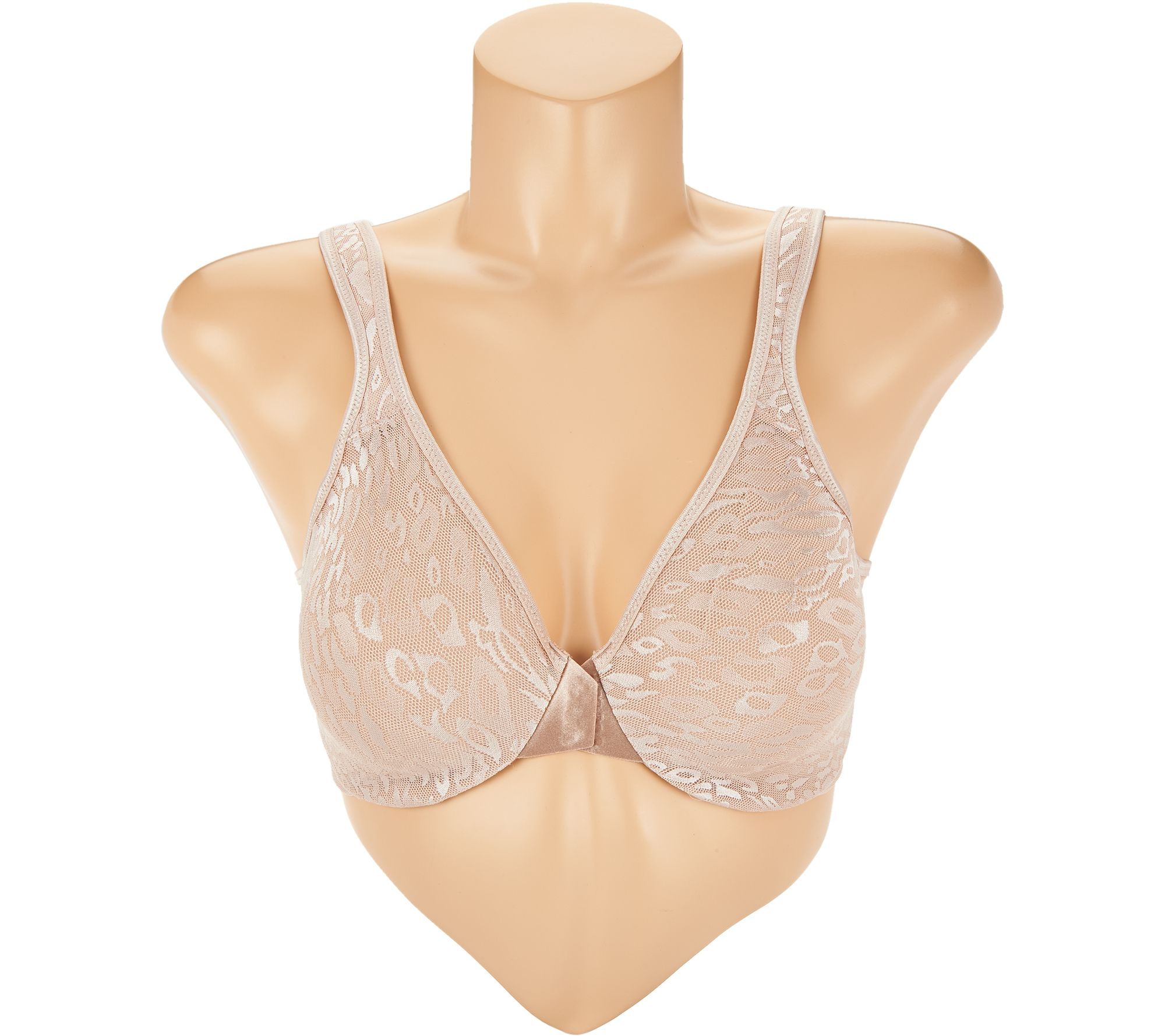 As Is Breezies Safari Lace Seamless Front Close Bra — 8551