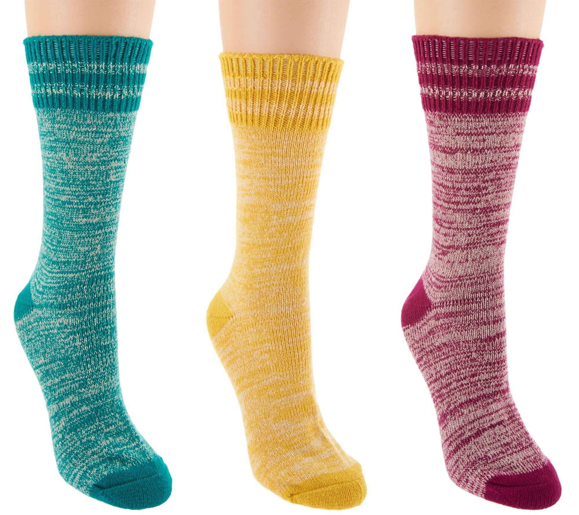 MUK LUKS Set of 3 Pairs Faux Wool Camp Socks Page 1 —