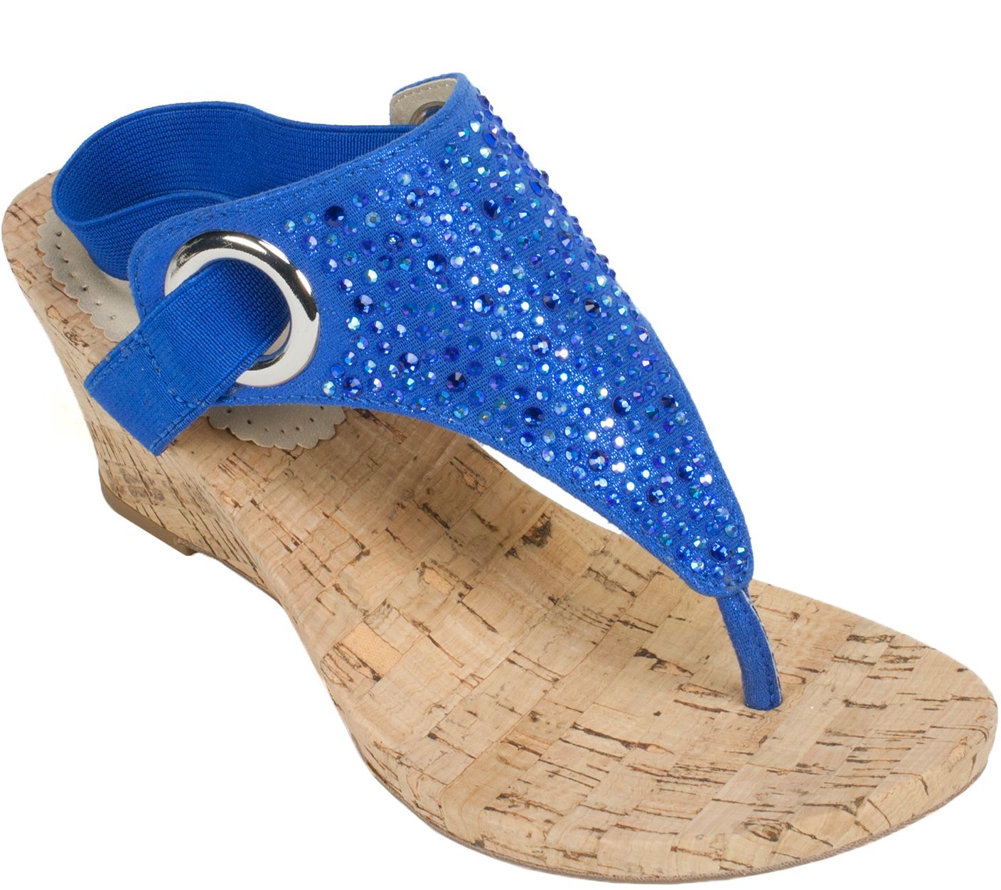 White Mountain Glitter Thong Wedge Sandals Aldon Page 1 —