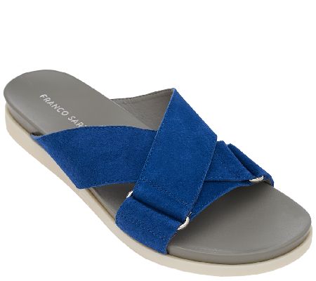 Franco Sarto Criss-cross Slide Sandals - Lure