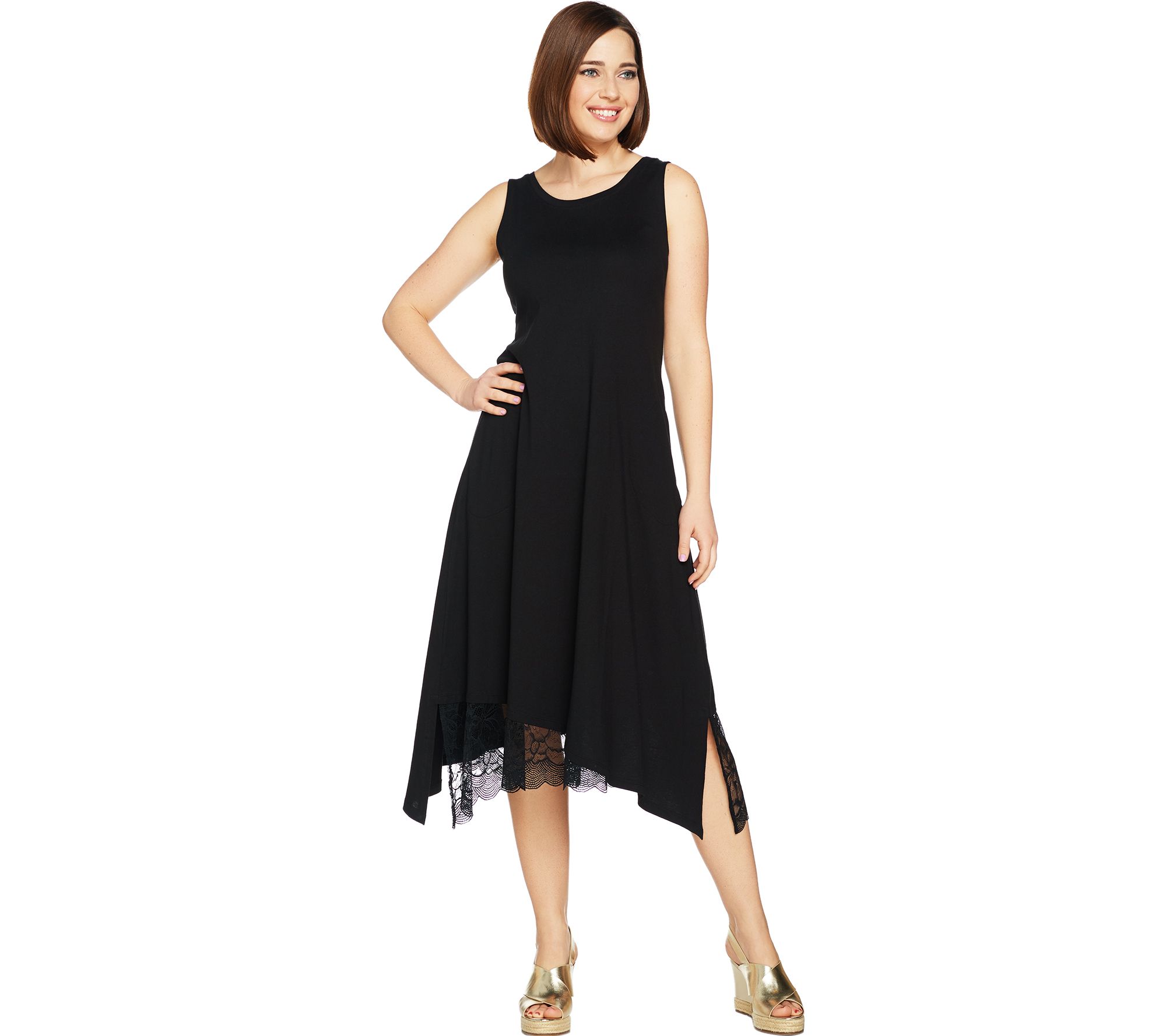 LOGO by Lori Goldstein Cotton Modal Knit Dress —