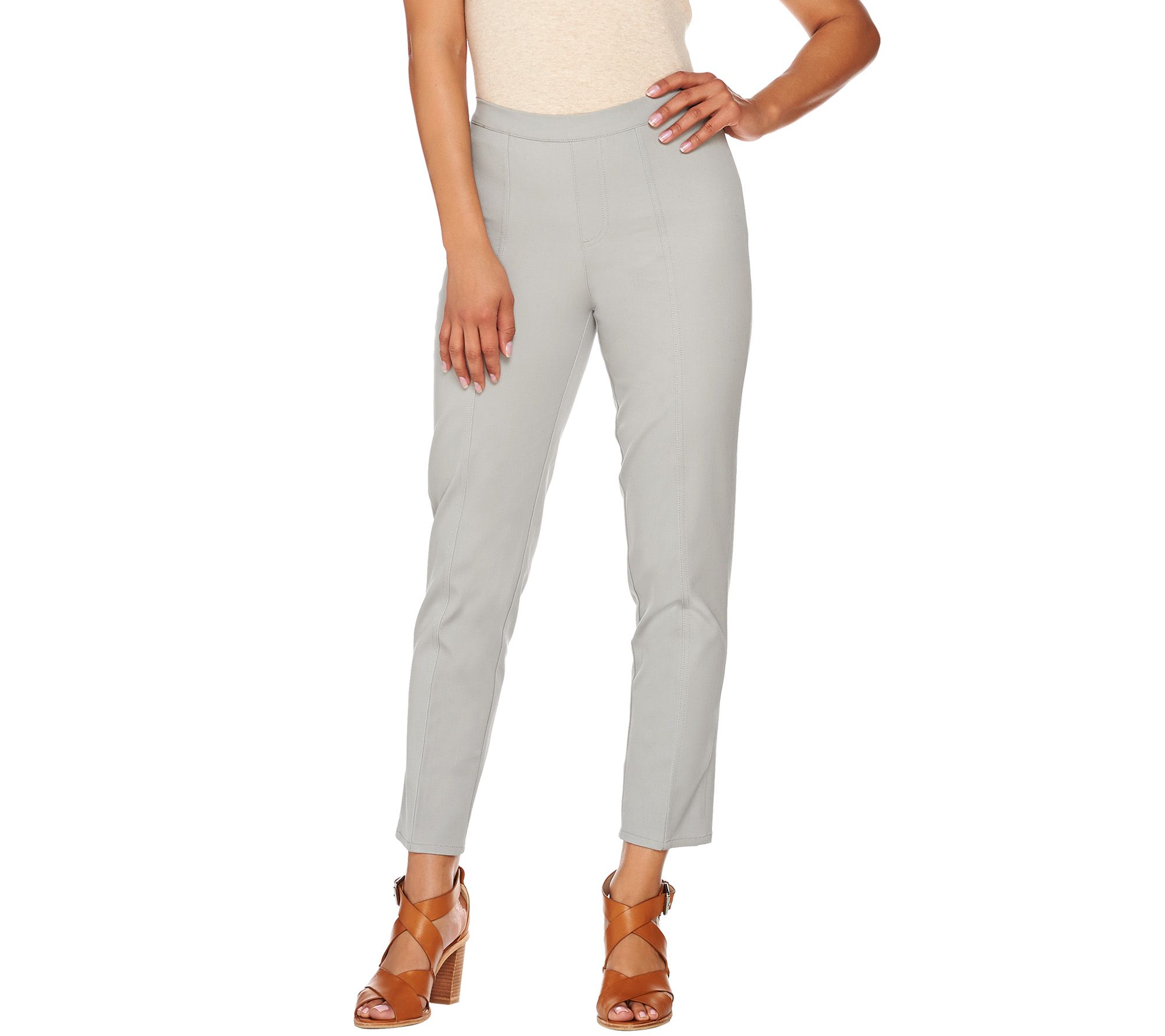 Isaac Mizrahi Live! 24/7 Stretch Ankle Pants w/ Seam Detail —