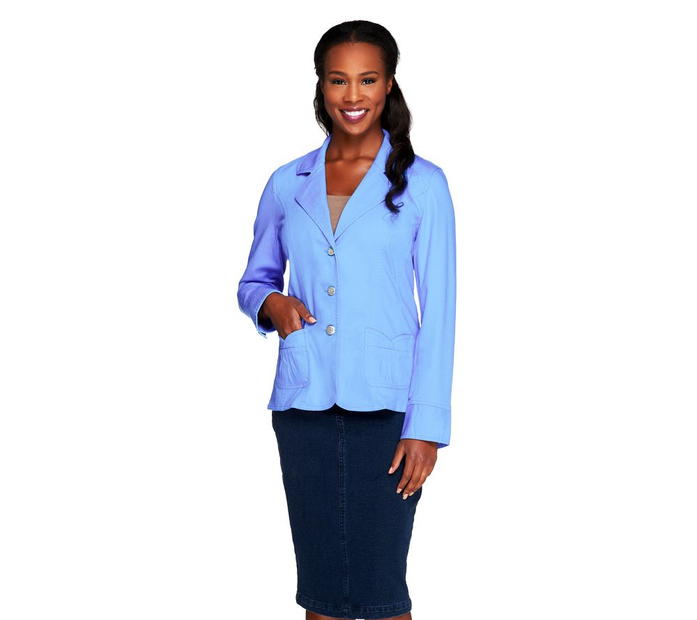 Denim & Co. Stretch Twill Jacket with Novelty Pocket Detail