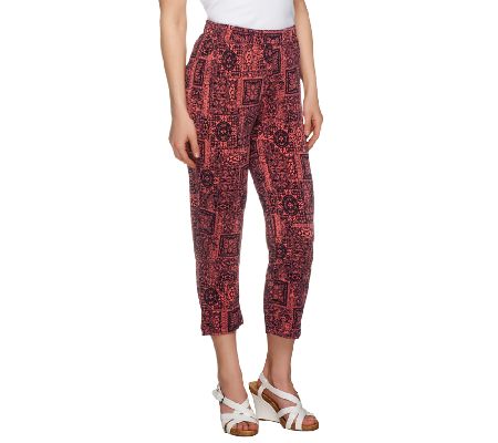 susan graver liquid knit crop pants