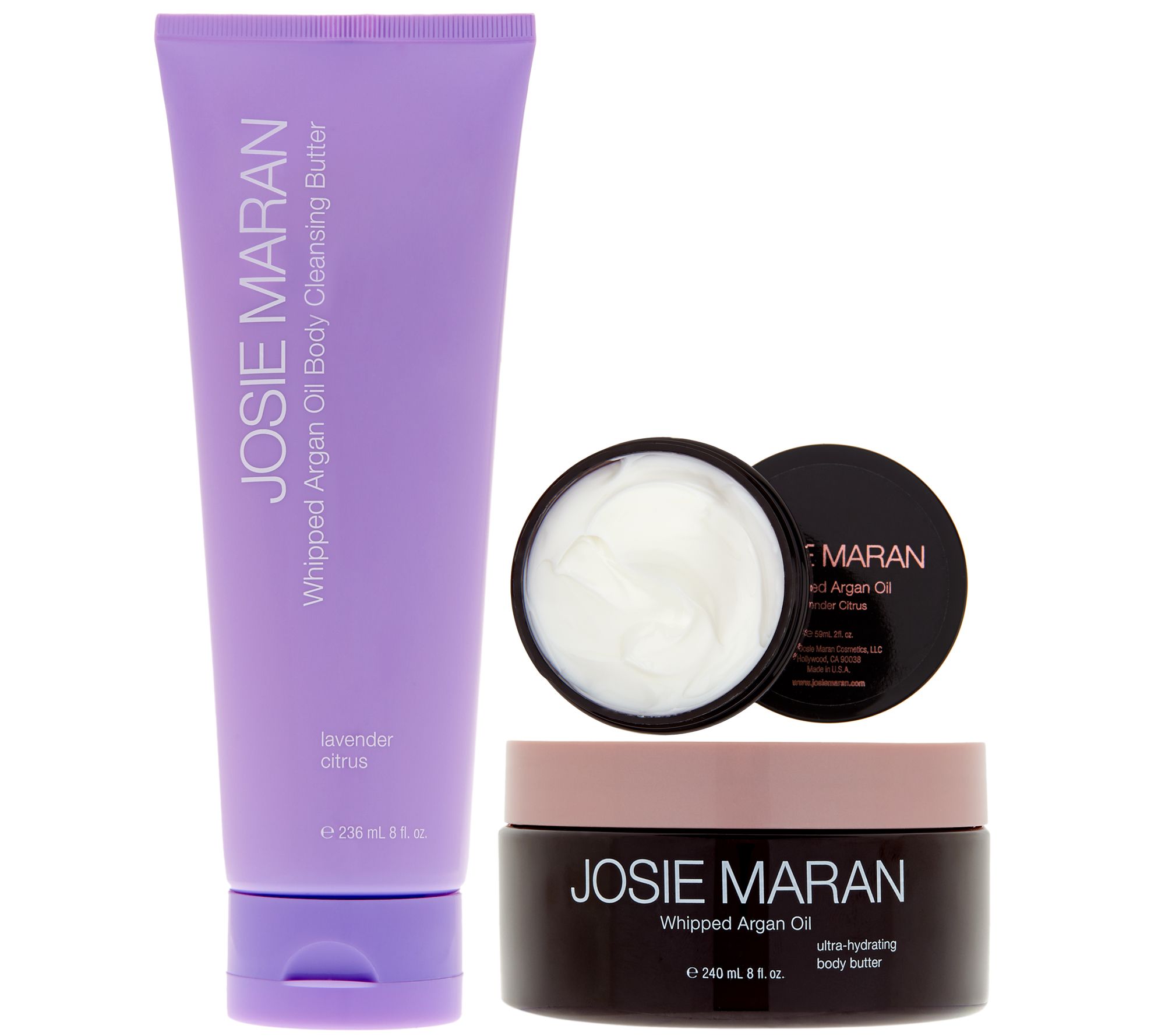 Josie Maran Cleanse & Hydrate Body Butter Trio in Lavender Citrus