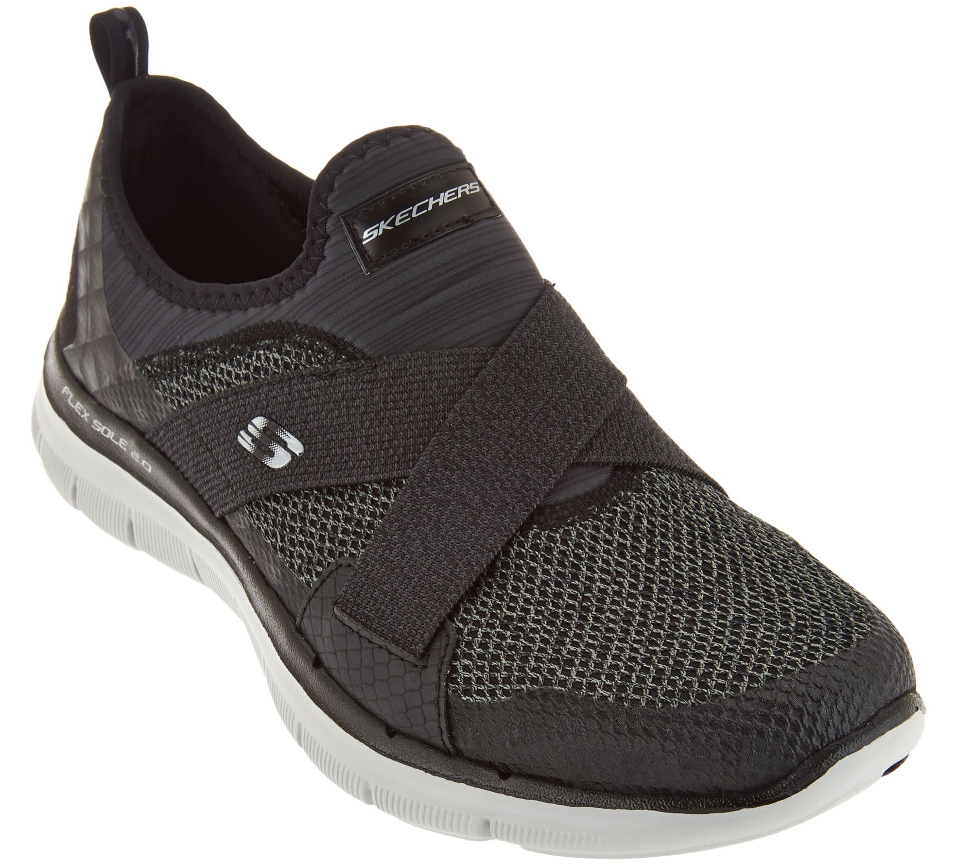 "As Is" Skechers Cross Strap Slip On Sneakers New Image —