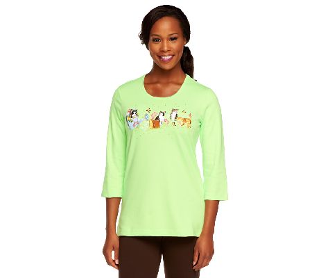 Quacker Factory Playful Kittens 3/4 Sleeve T-shirt