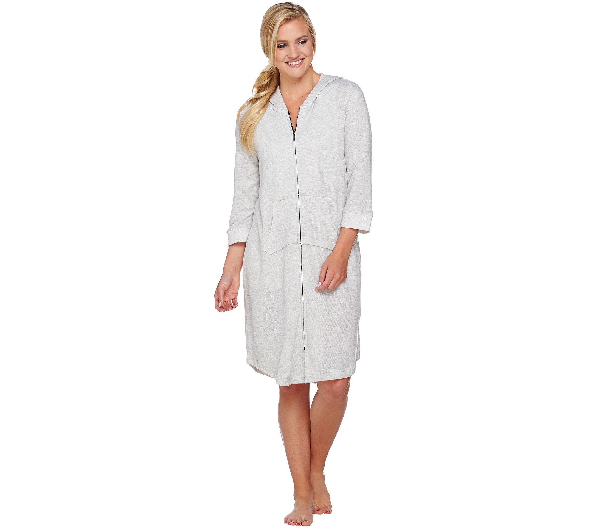  Carole Hochman French Terry Zip Robe with Hood - A273583