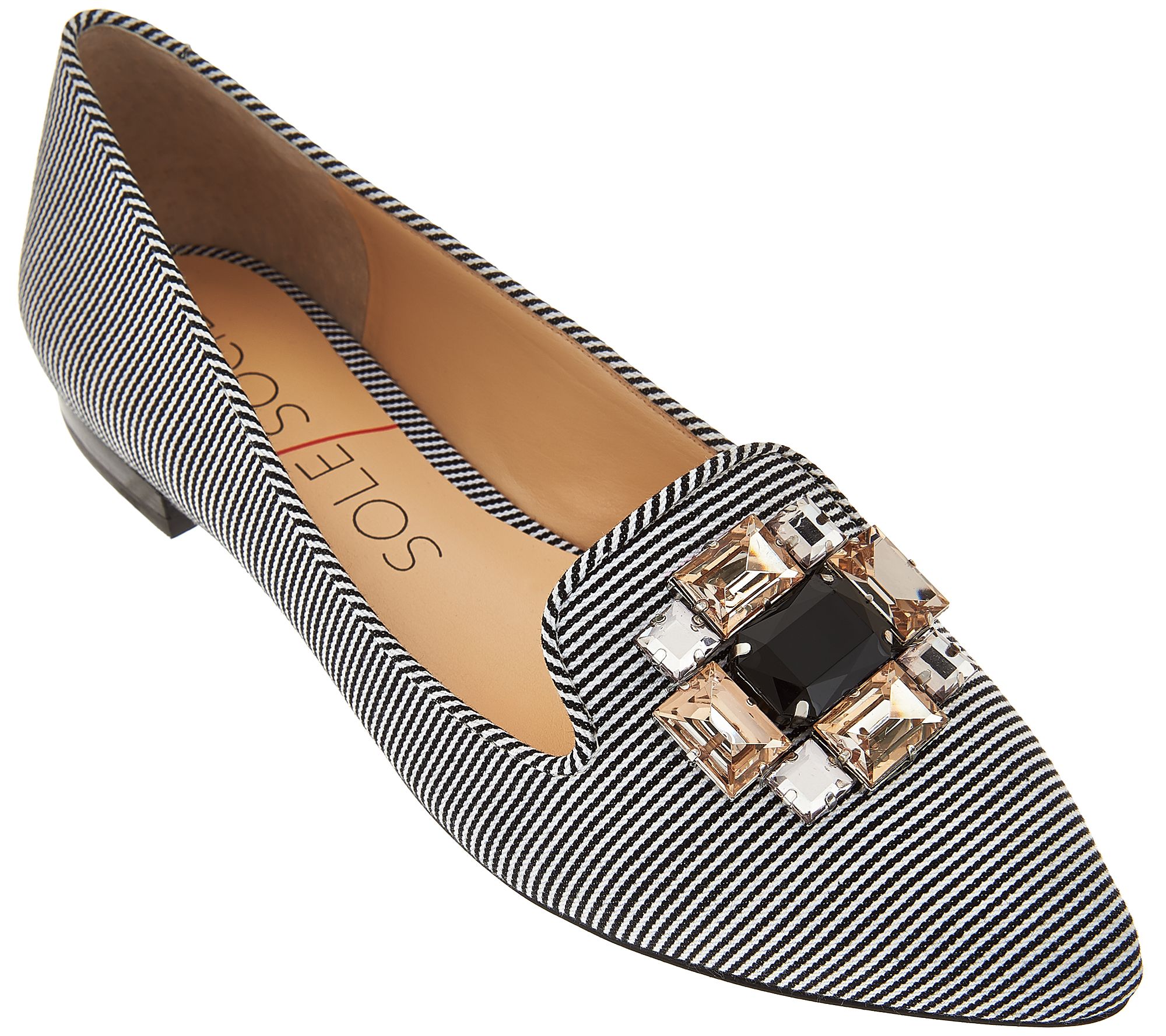 pointed toe embellished flats
