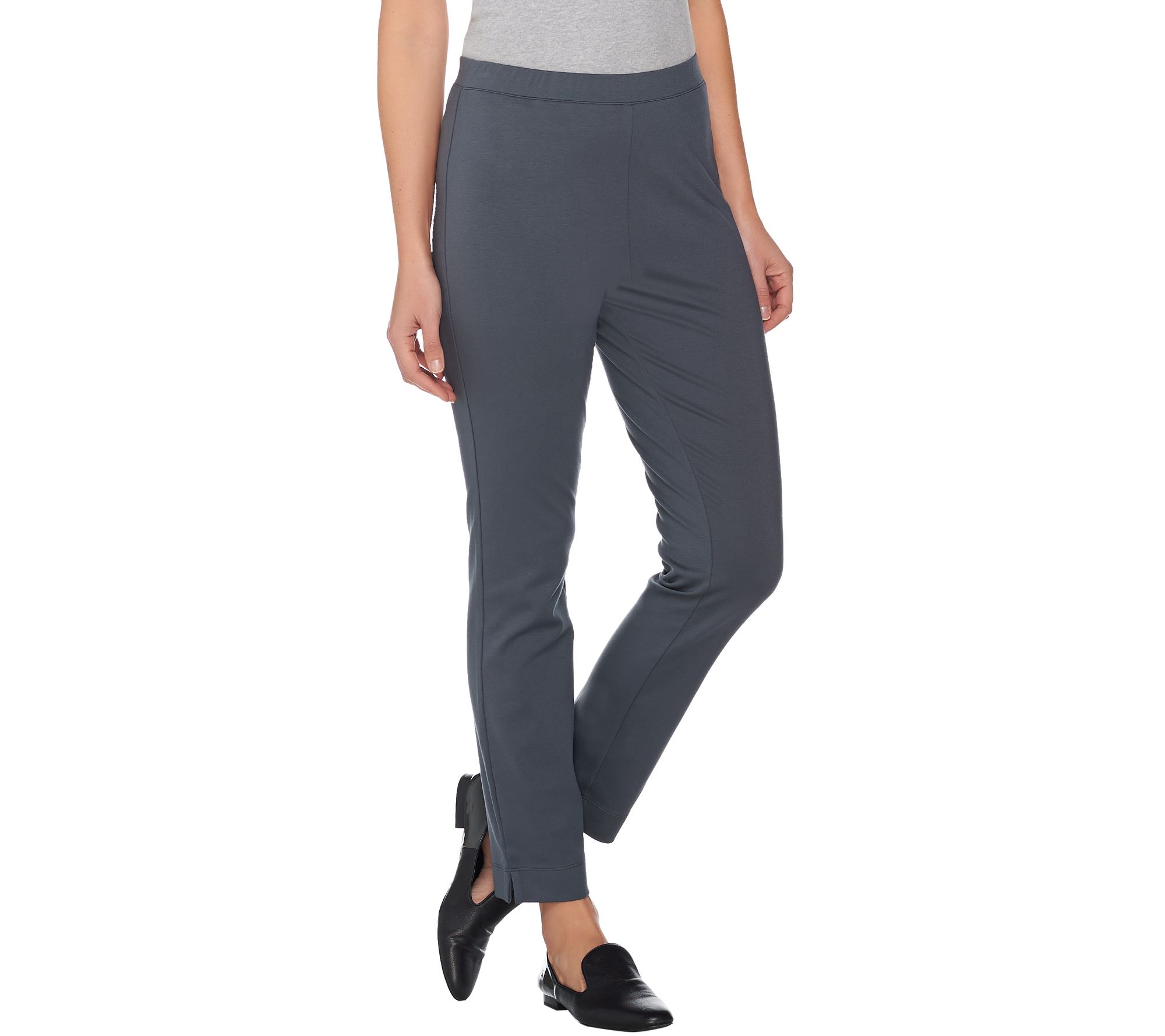 Susan Graver Ponte Knit PullOn Ankle Pants Page 1 —