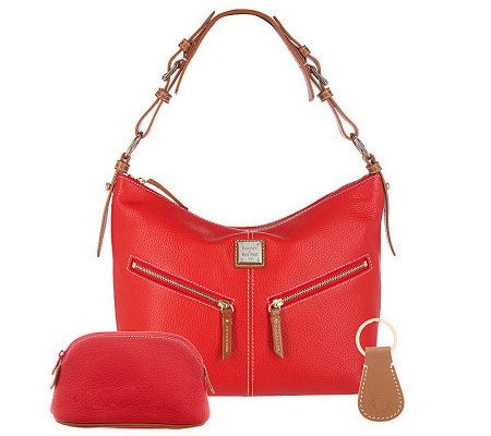 red leather dooney and bourke purse