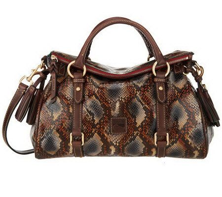 dooney & bourke woven embossed leather satchel