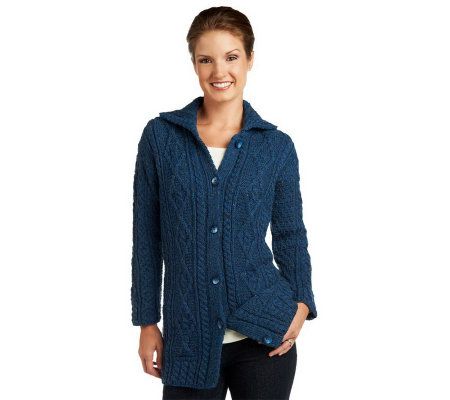 Kilronan Wool Tweed Cable Cardigan