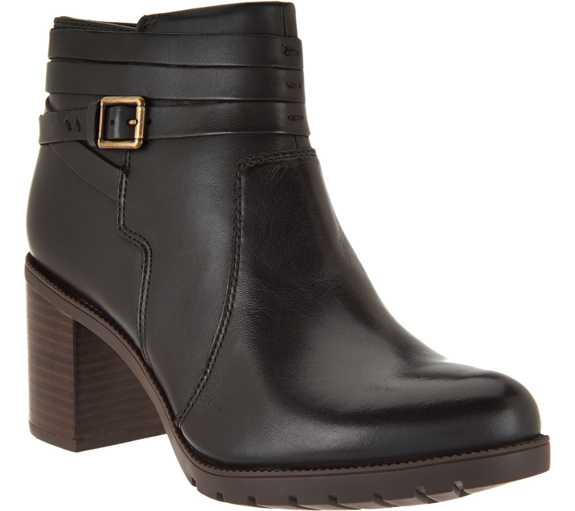 Clarks Artisan Leather Ankle Boots W Strap Detail Malvet Maria —