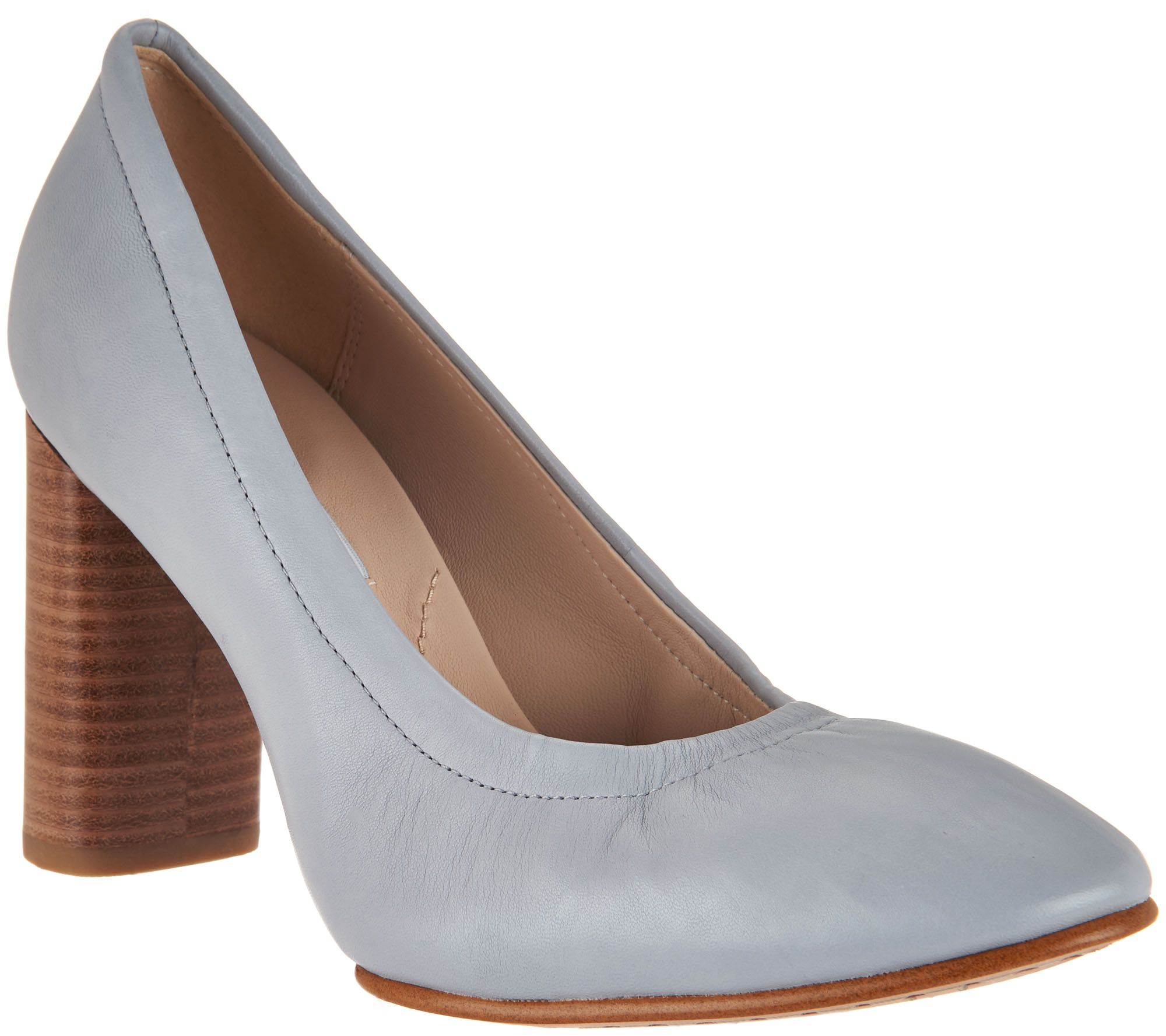 Clarks Artisan Leather Stacked Heel Pumps Grace Eva —