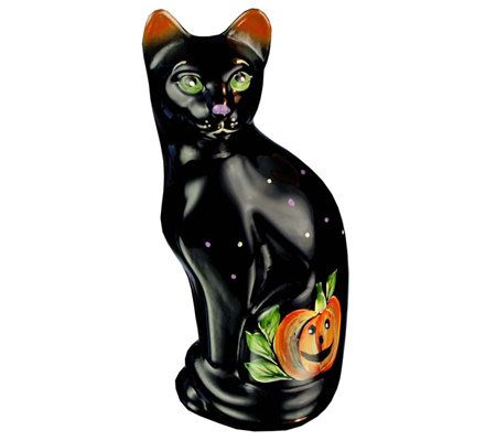 Fenton Art Glass Black Halloween Cat - Page 1 — Qvc.com